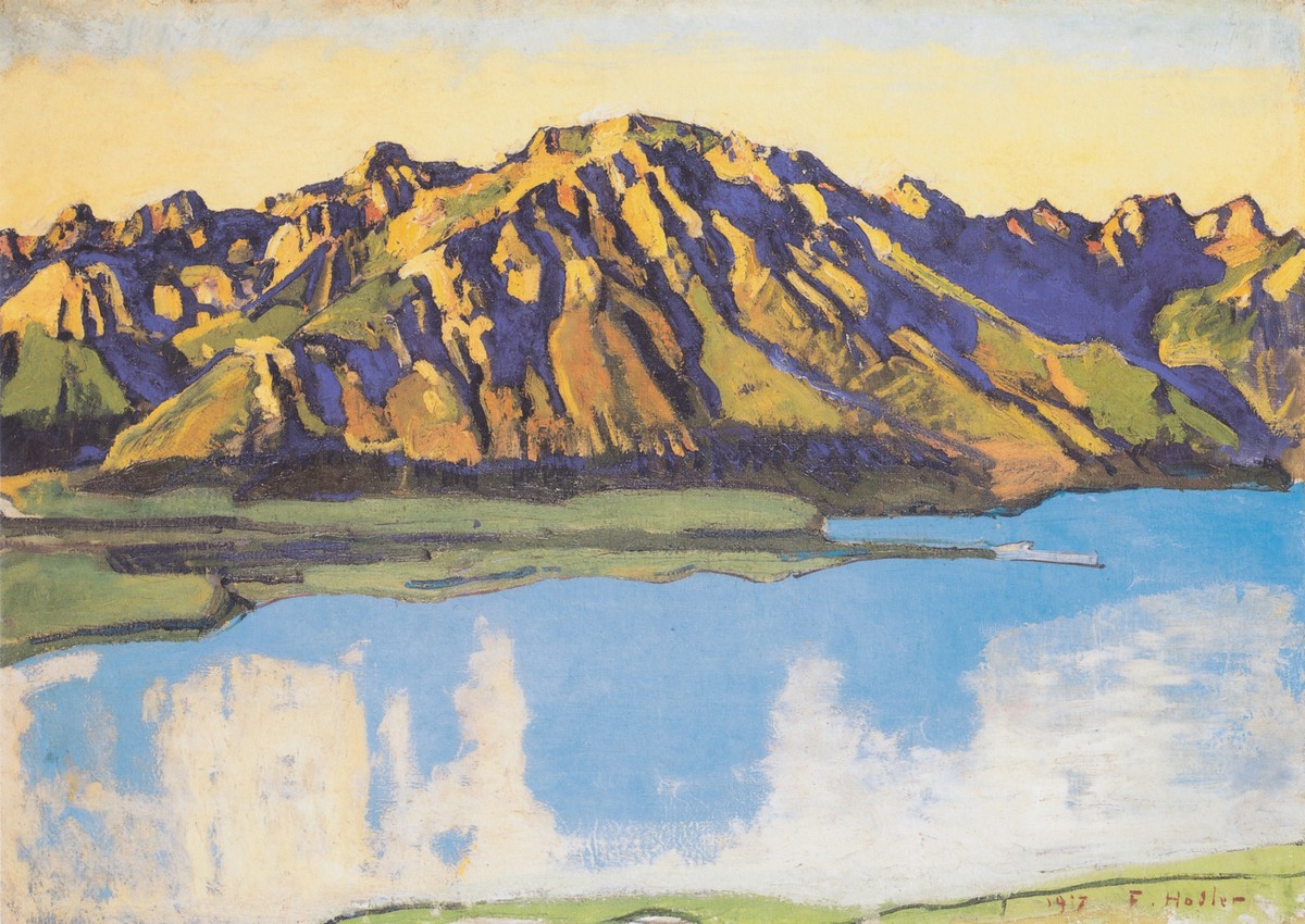 The Grammont in the morning sun by Ferdinand Hodler