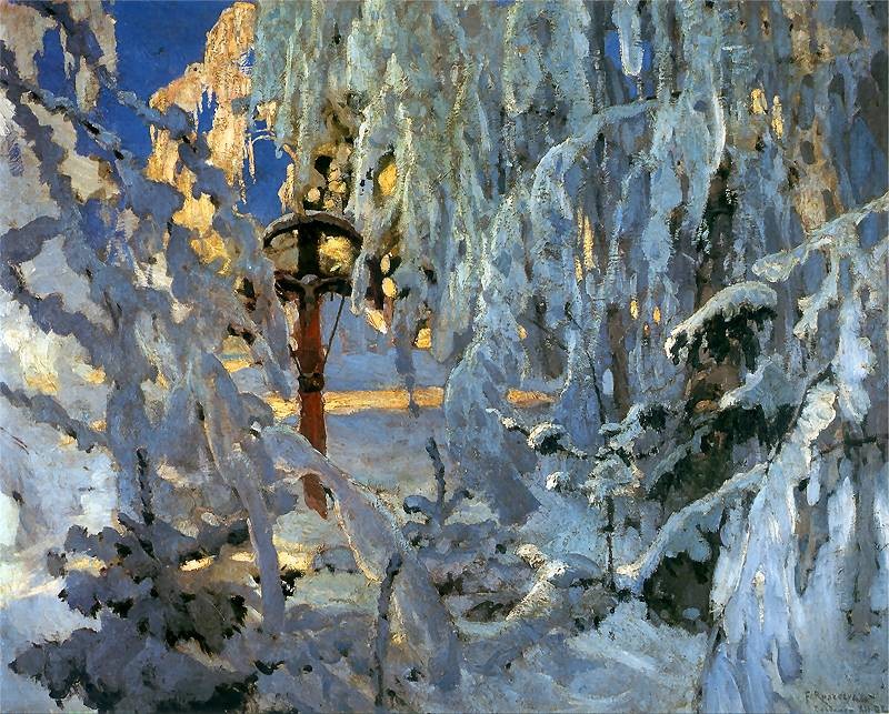 Krzyż w śniegu by Ferdynand Ruszczyc