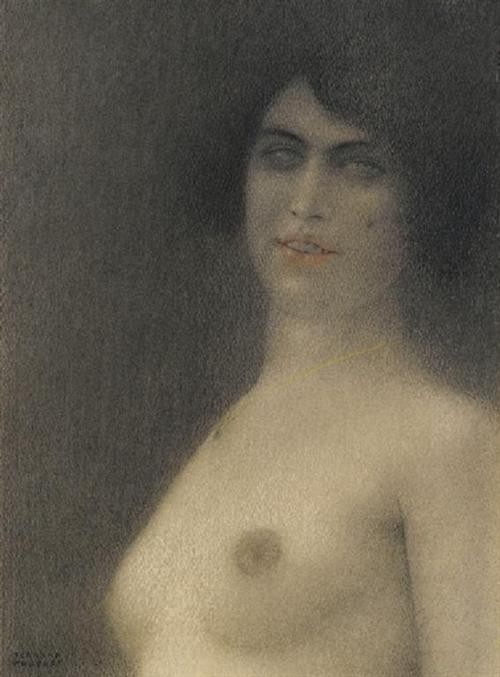 Nu aux cheveux noirs by Fernand Khnopff