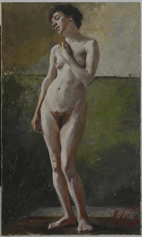 Nude Study, Standing with Hand to Shoulder by Florine Stettheimer