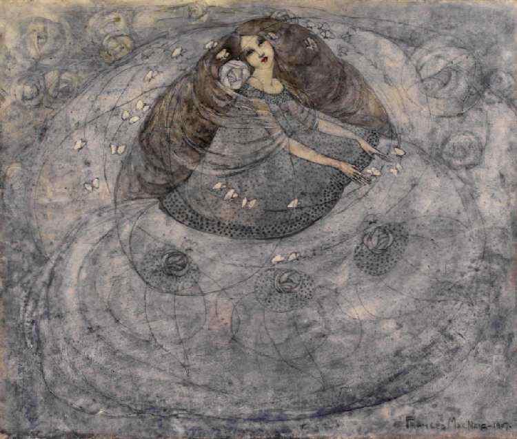 Girl and Butterflies by Frances Macdonald