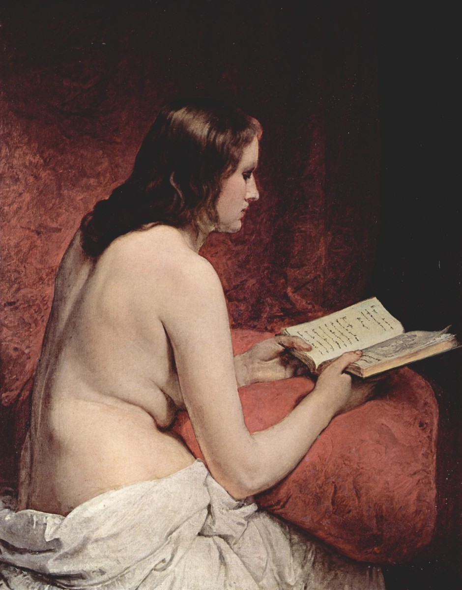 Odalisque with Book by Francesco Hayez