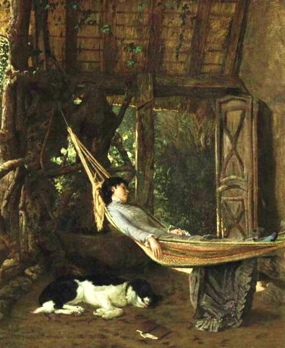 Lilly Millet in a Hammock in the Studio by Francis Davis Millet