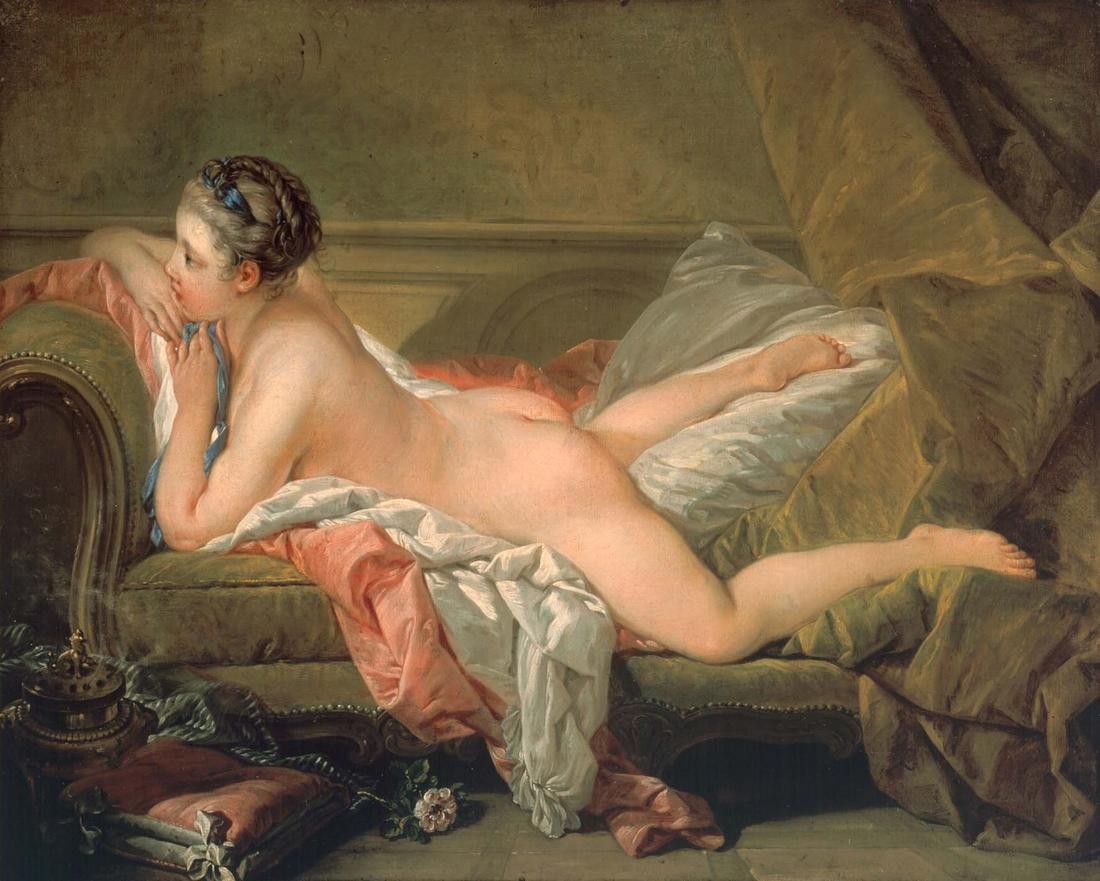 Portrait of Marie-Louis O’Murphy (Nude on a Sofa) by Francois Boucher