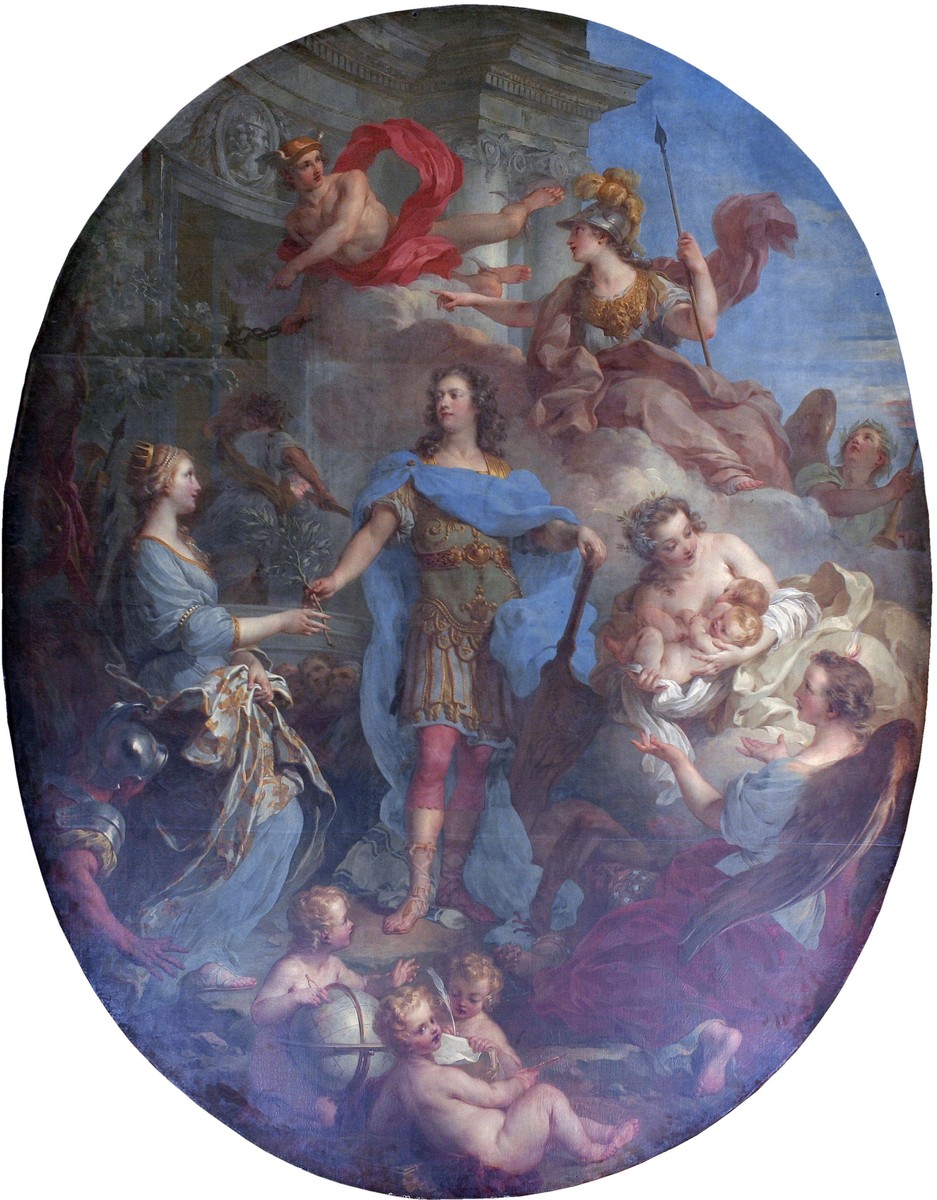 Louis XV offrant ses deux filles en témoignage de paix à l'Europe by François Lemoyne