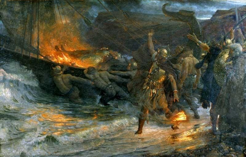 The Funeral of a Viking by Frank Dicksee