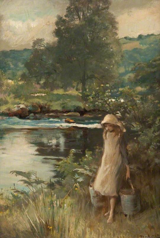 Young Girl Carrying Water by Frank Holl