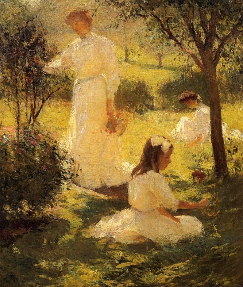 Girls in the Garden by Frank W. Benson