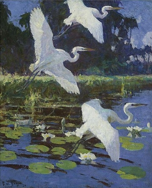 Great White Herons by Frank W. Benson