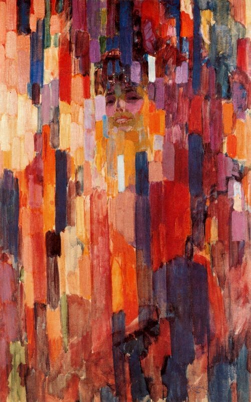 Madame Kupka between verticals by Frantisek Kupka