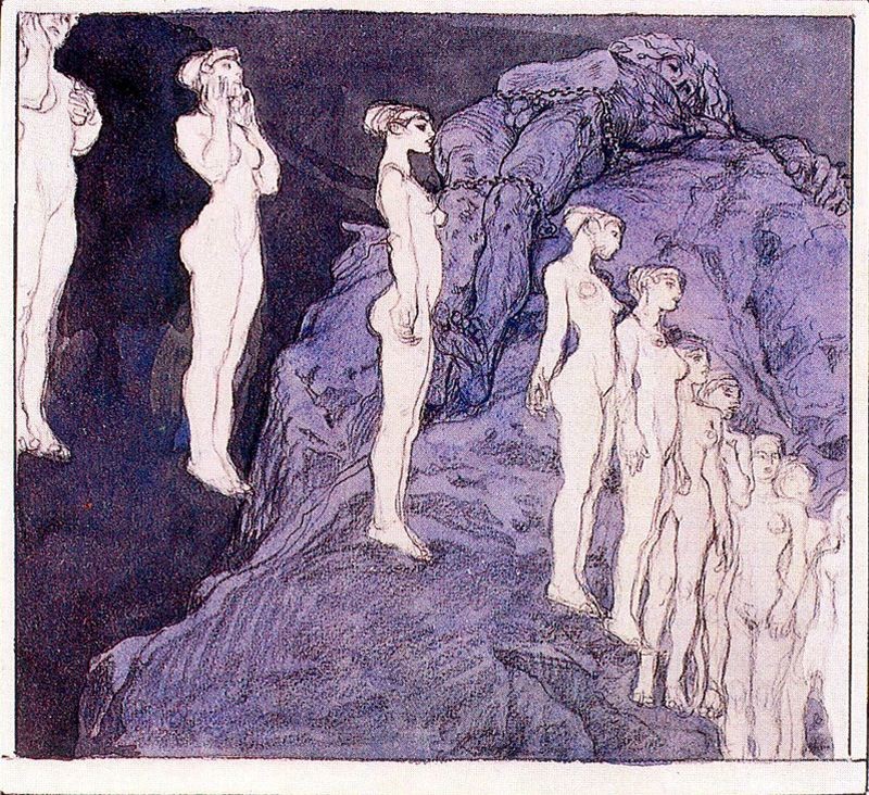 Prometheus in chains by Frantisek Kupka