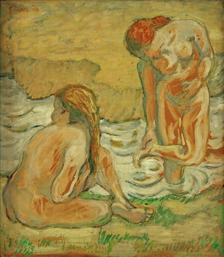 Two bathing girls by Franz Marc