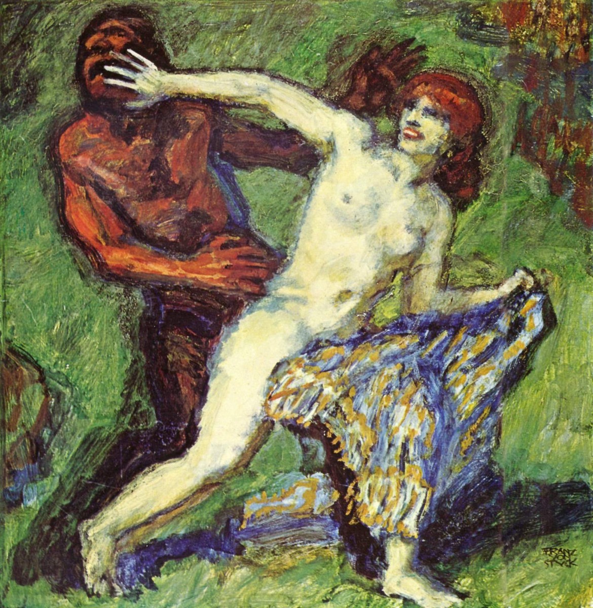 Fishing game (Faun and Nymph) by Franz Stuck