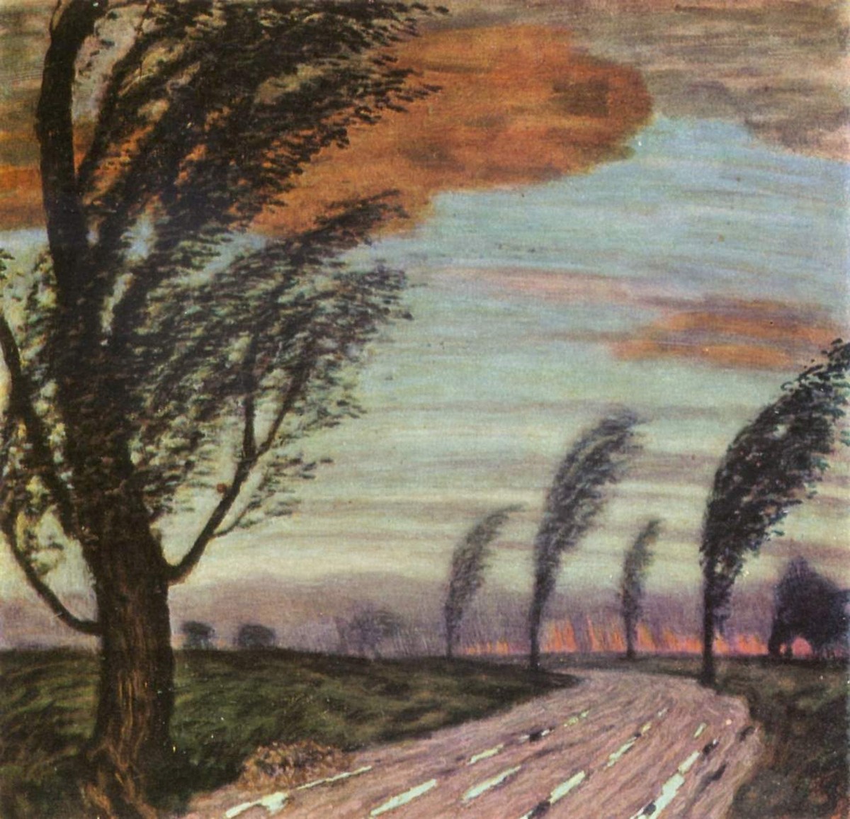 Landscape with storm by Franz Stuck