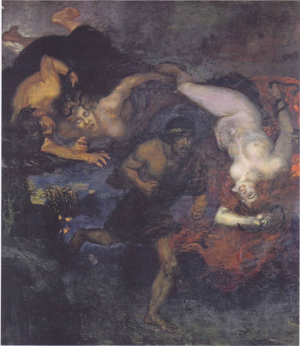 Orestes and the Erinyes by Franz Stuck