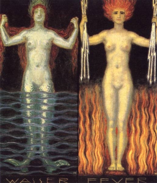 Water and Fire by Franz Stuck