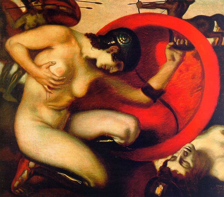Wounded Amazon by Franz Stuck