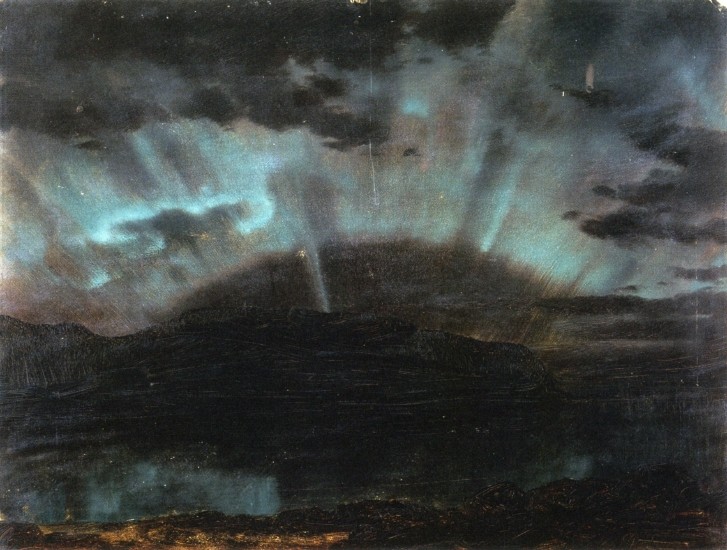Aurora Borealis, Mt Desert Island, from Bar Harbor, Maine by Frederic Edwin Church