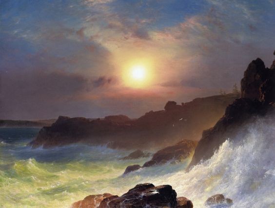 Coast Scene, Mount Desert Sunrise off the Maine Coast by Frederic Edwin Church