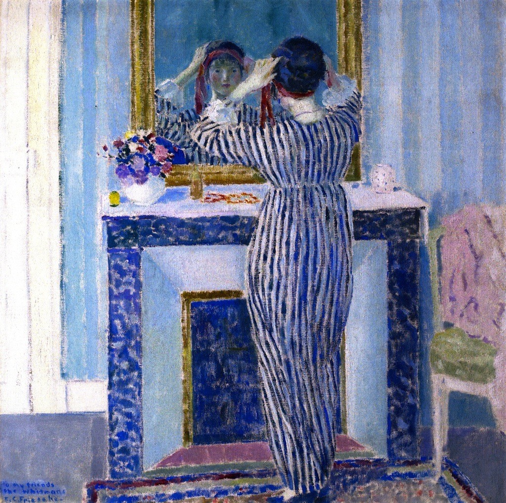 Blue Interior (also Known as The Red Ribbon) by Frederick Carl Frieseke