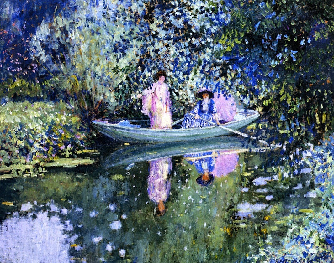 Grey Day on the River (also Known as Two Ladies in a Boat) by Frederick Carl Frieseke