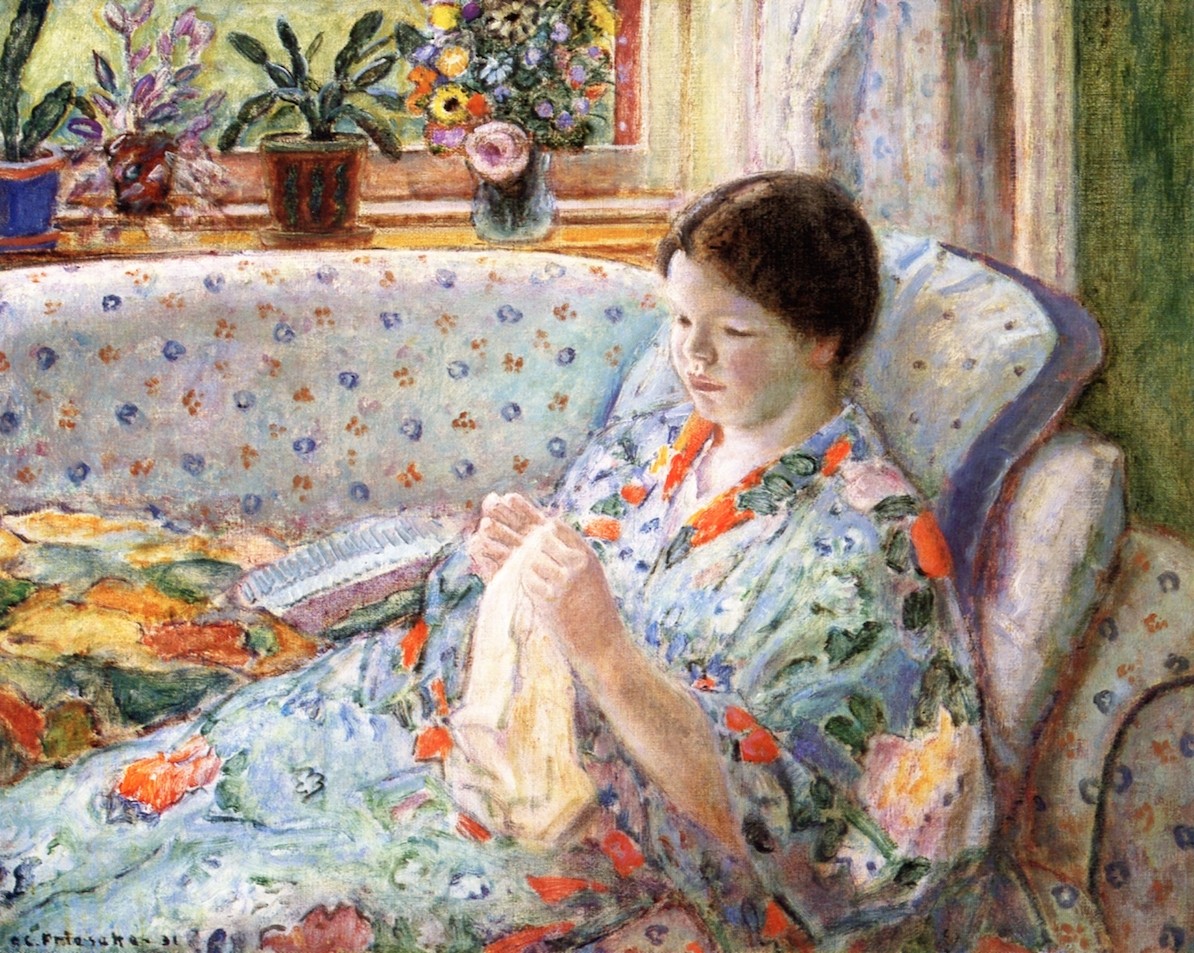 The Chinese Robe (also Known as Girl Sewing) by Frederick Carl Frieseke