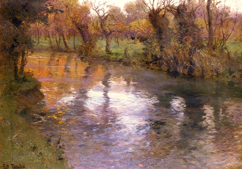 An Orchard on the Banks of a River by Frits Thaulow