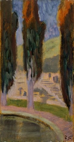 Cypress (villa Falconieri, Frascati) by Fujishima Takeji