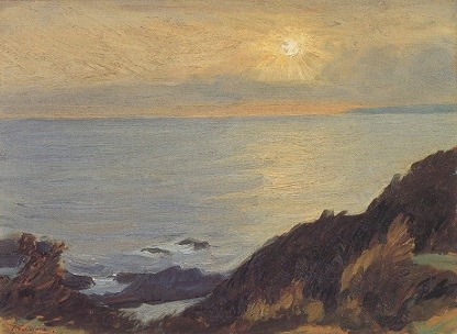 Sunlit Landscape of Cape Shio by Fujishima Takeji