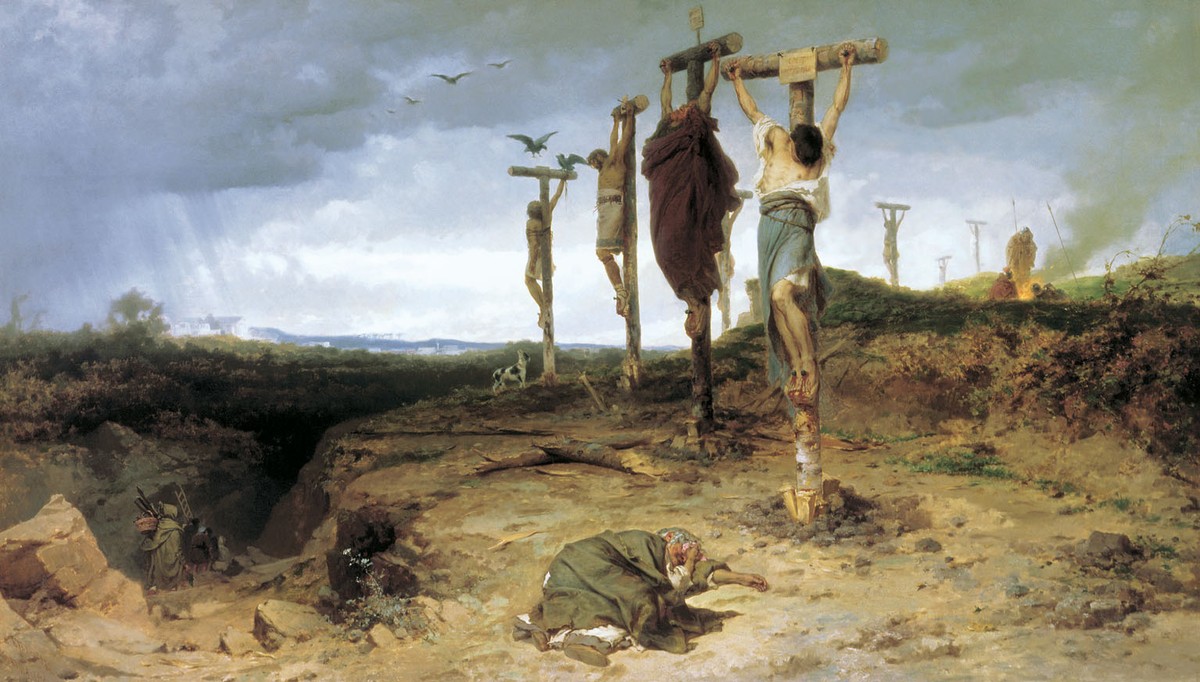 Cursed field. The place of execution in ancient Rome. Crucified slave by Fyodor Bronnikov