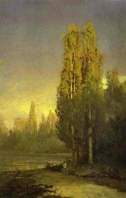 Poplars Lit by the Sun by Fyodor Vasilyev