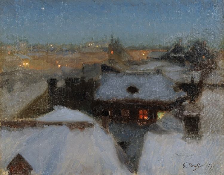 Winter Evening at Söder, Stockholm by Georg Pauli