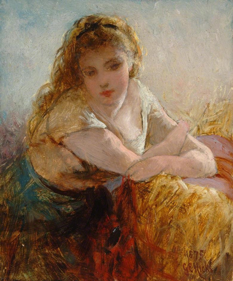 Seated girl by George Elgar Hicks