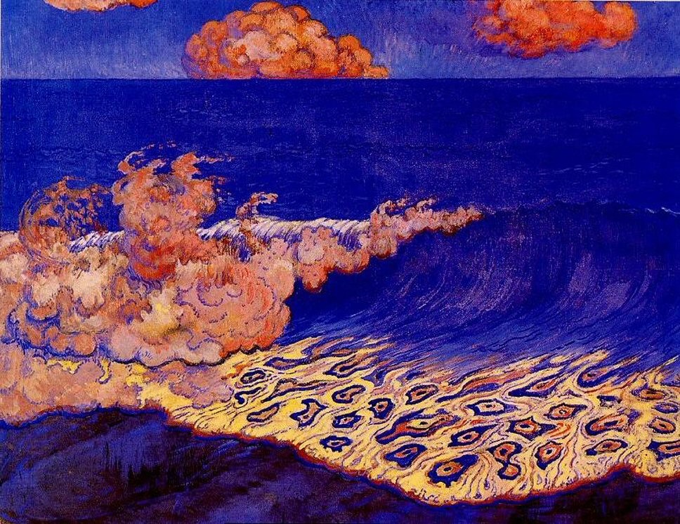 Blue seascape, Wave Effect by Georges Lacombe