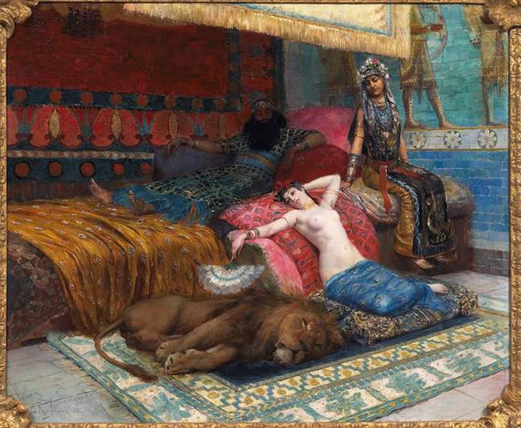 L'esclave Et Le Lion by Georges Rochegrosse