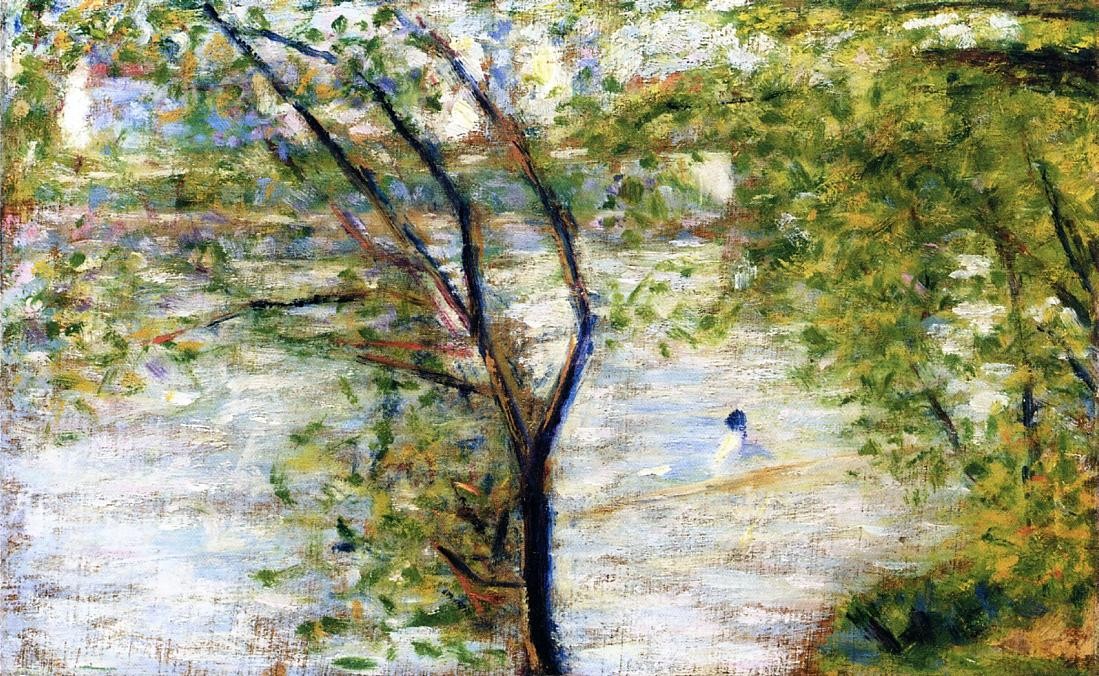 A canoes by Georges Seurat