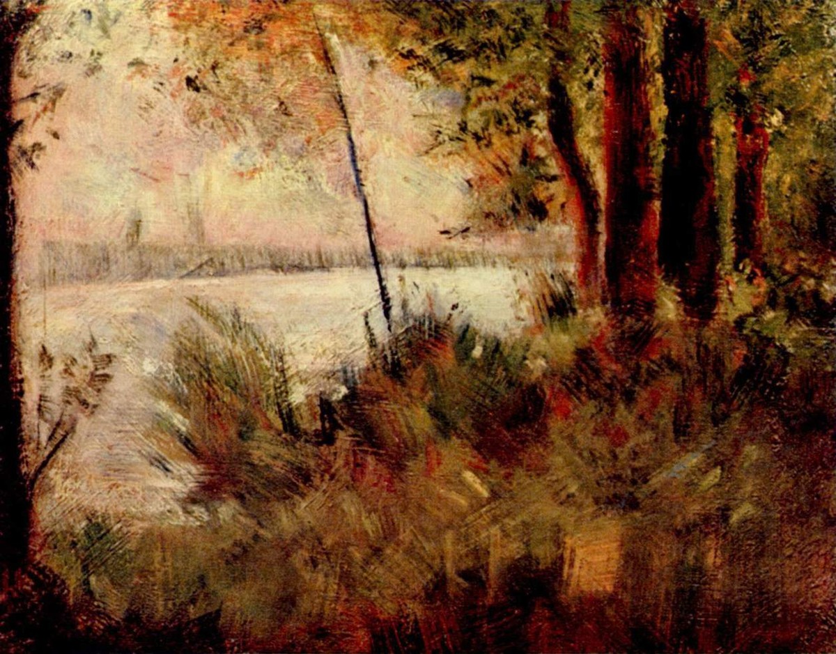 Grassy Riverbank by Georges Seurat