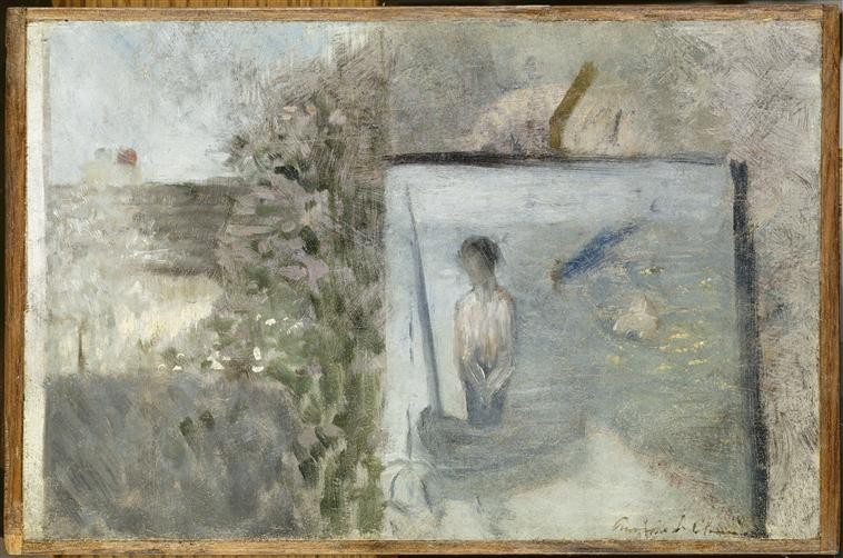 Landscape with "sinners" Puvis de Chava by Georges Seurat