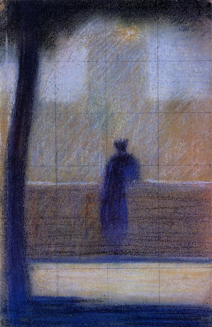 Man leaning on a parapet by Georges Seurat