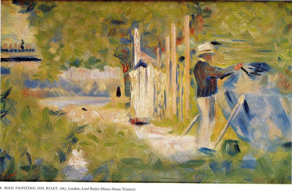 Man Painting his Boat by Georges Seurat