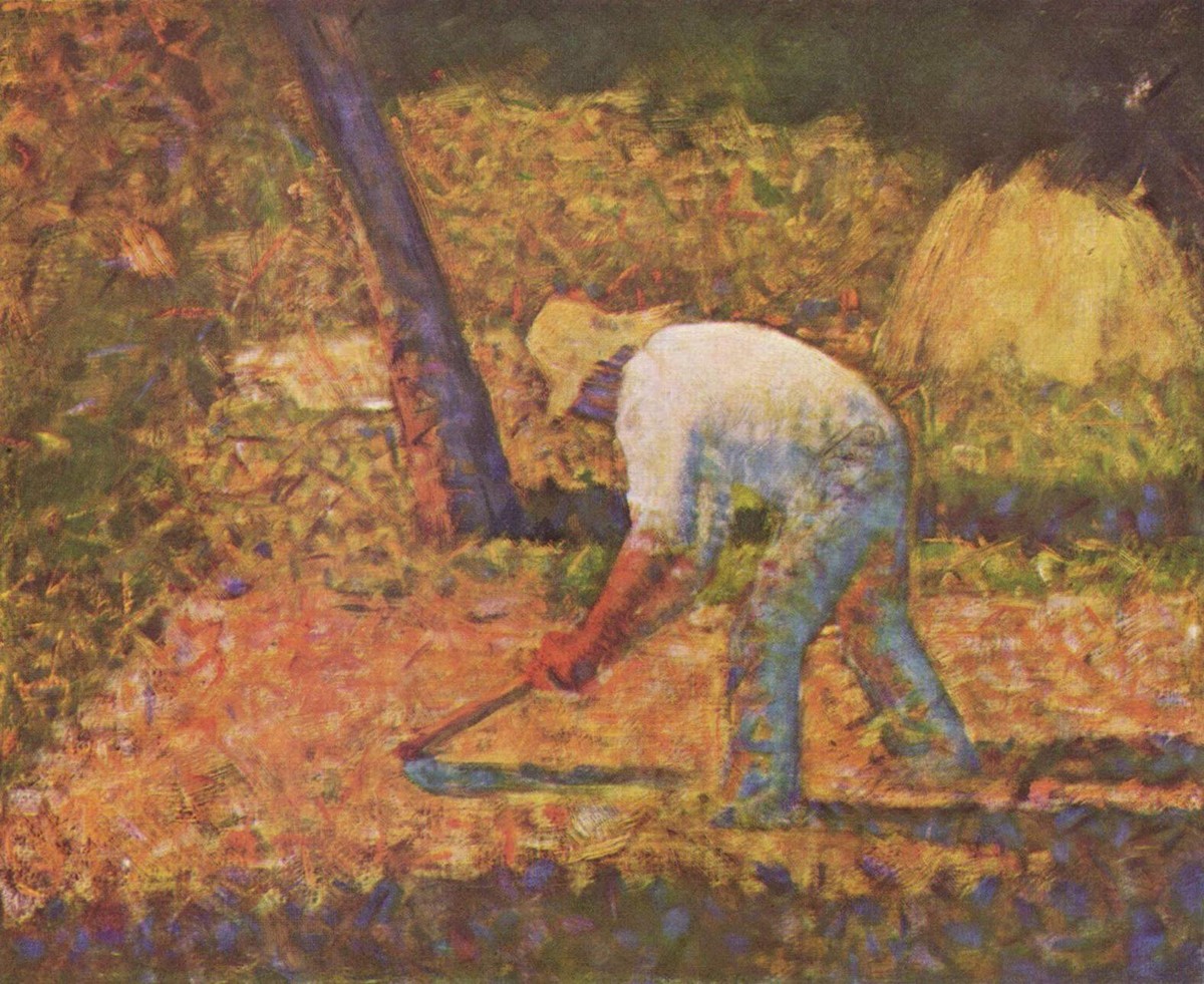 Peasant with Hoe by Georges Seurat