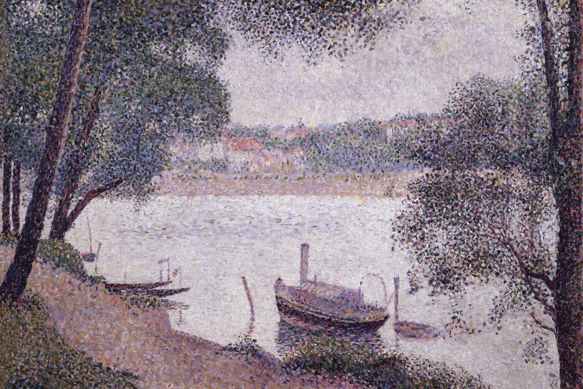 River Landscape with a boat by Georges Seurat