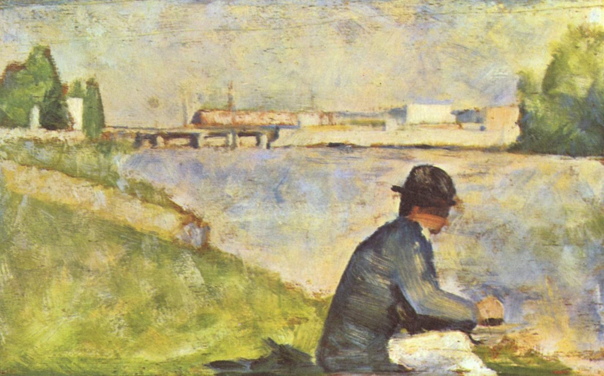 Seated Man. Study for "Bathers at Asnieres" by Georges Seurat