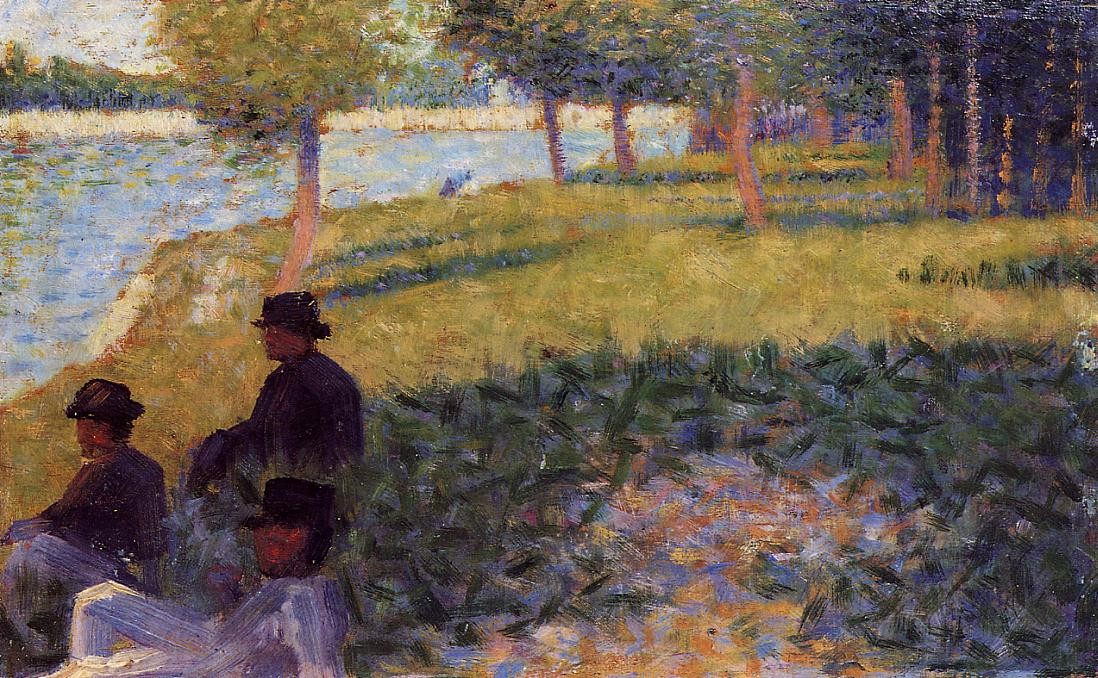 Three Men Seated by Georges Seurat