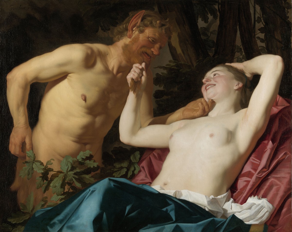 Nymph and Satyr by Gerard van Honthorst