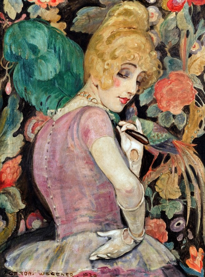 Lili with a Feather Fan by Gerda Wegener