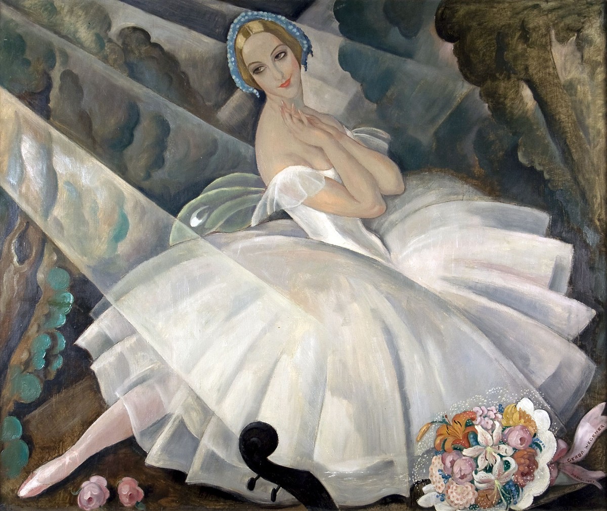 The Ballerina Ulla Poulsen in the Ballet Chopiniana by Gerda Wegener