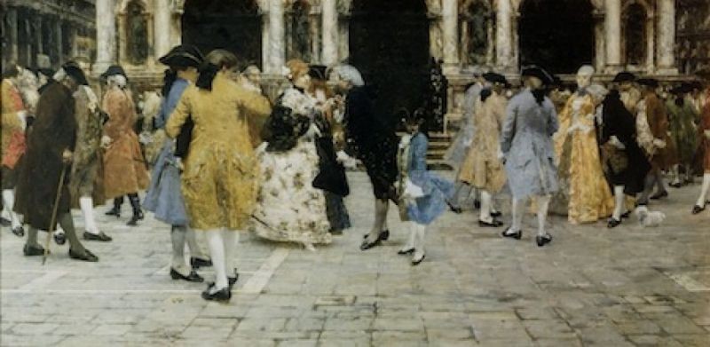 The square during the 1700s by Giacomo Favretto