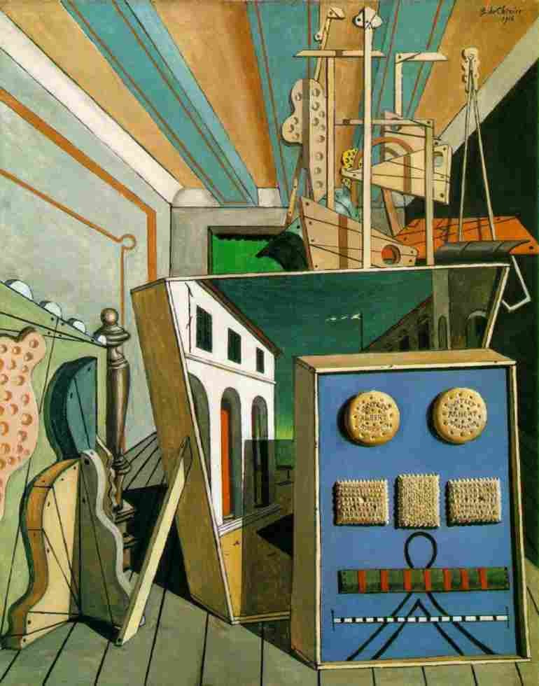 Metaphysical Interior with Biscuits by Giorgio de Chirico
