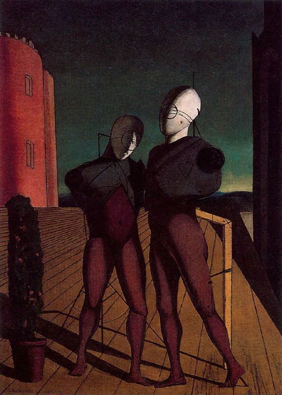 The duo (The models of the red tower) by Giorgio de Chirico